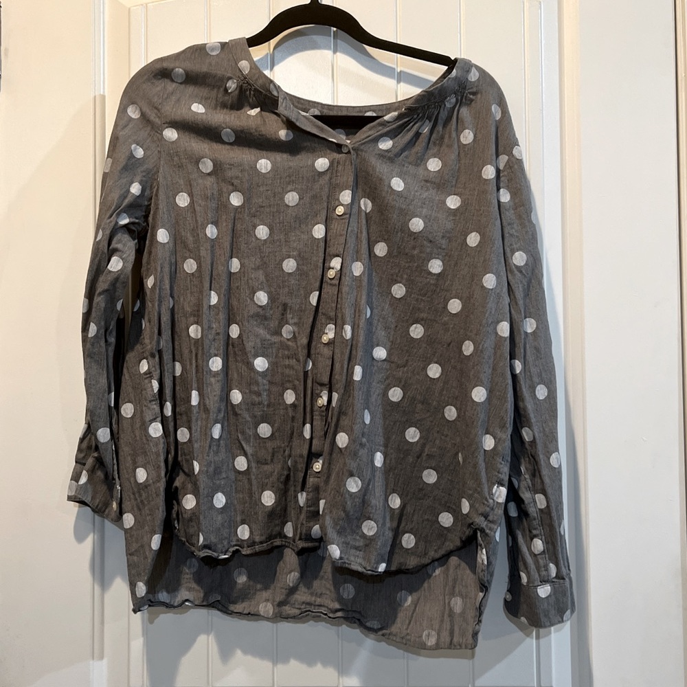 LOFT polka dot grey top